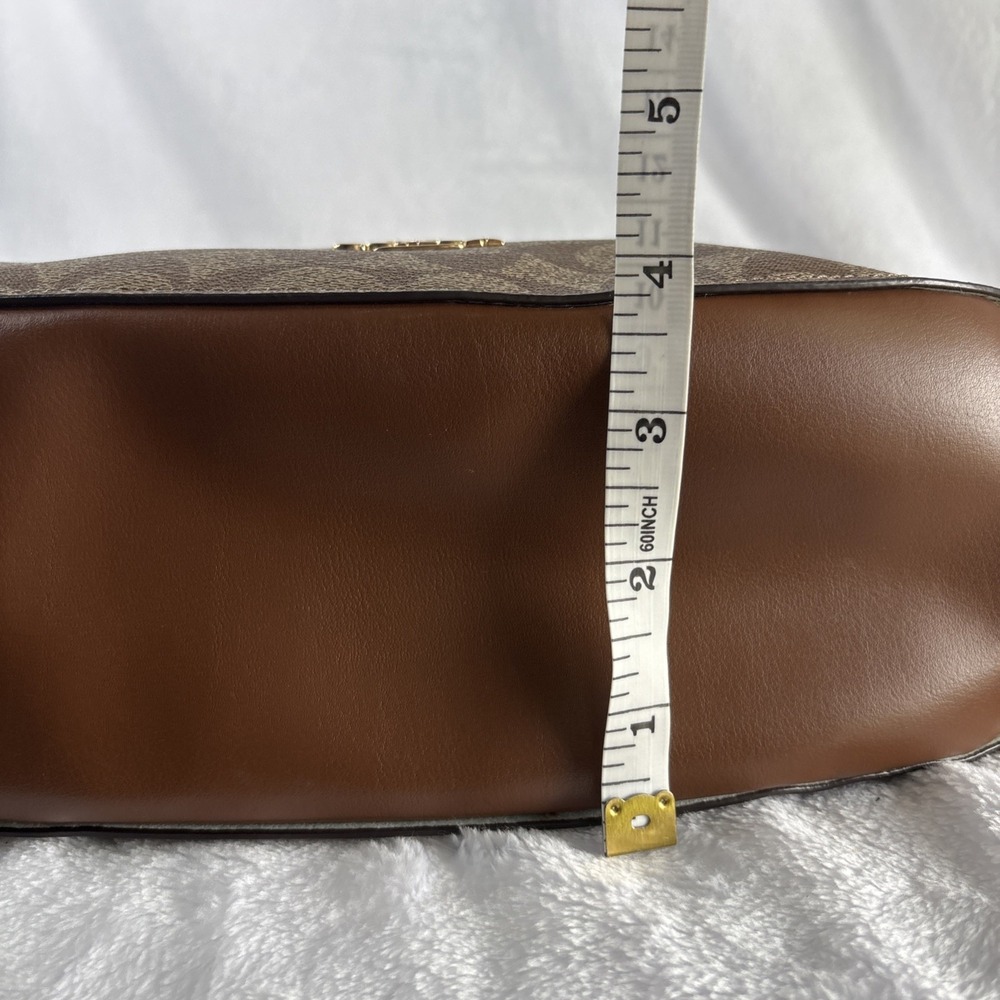 COACH Elle Hobo Signature Khaki Saddle Jacquard 2 Way Crossbody Shoulder Bag - Picture 16 of 16